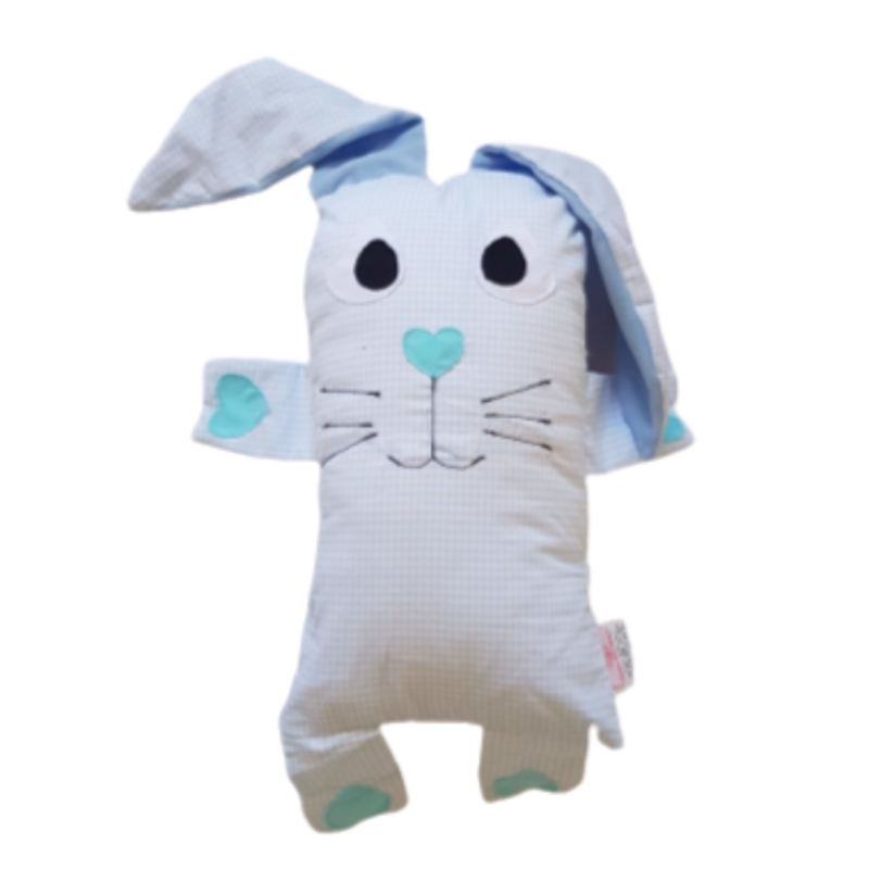 Almofada Naninha de Bebê Coelho Azul - Colo de Mãe