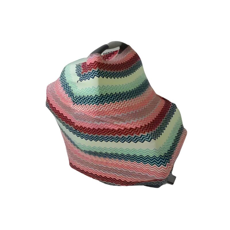 Capa multifuncional Chevron Colorido para mamãe e bebê - 5 funções