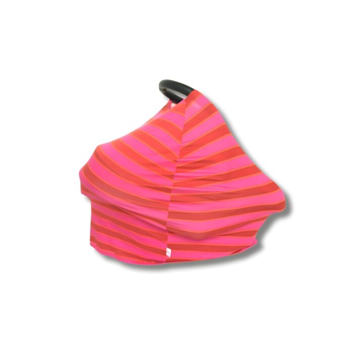 Capa multifuncional Listras Rosa para mamãe e bebê - 5 funções