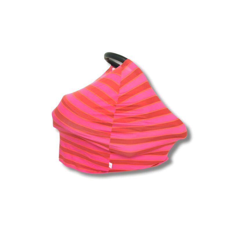Capa multifuncional Listras Rosa para mamãe e bebê - 5 funções