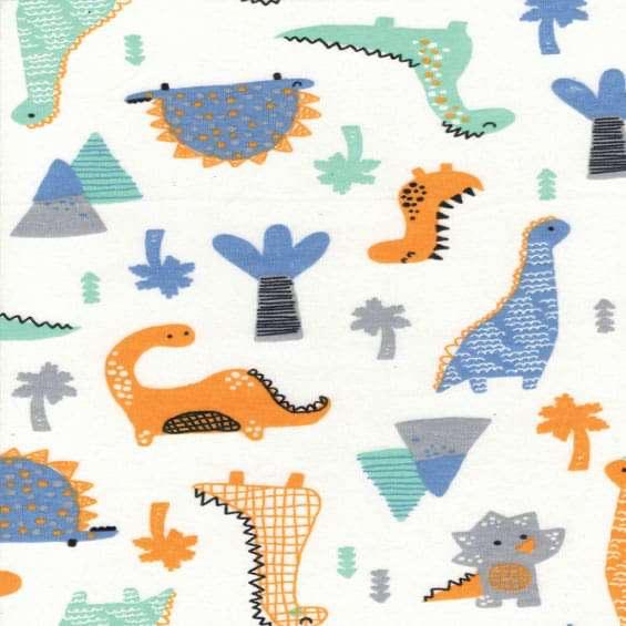 Toalha de Banho Infantil Bebê Maxi com Capuz Dino Azul e Laranja- Colo de Mãe