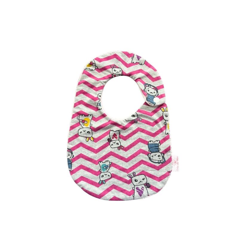 Babador Duplo Coelhos Chevron - Colo de Mãe