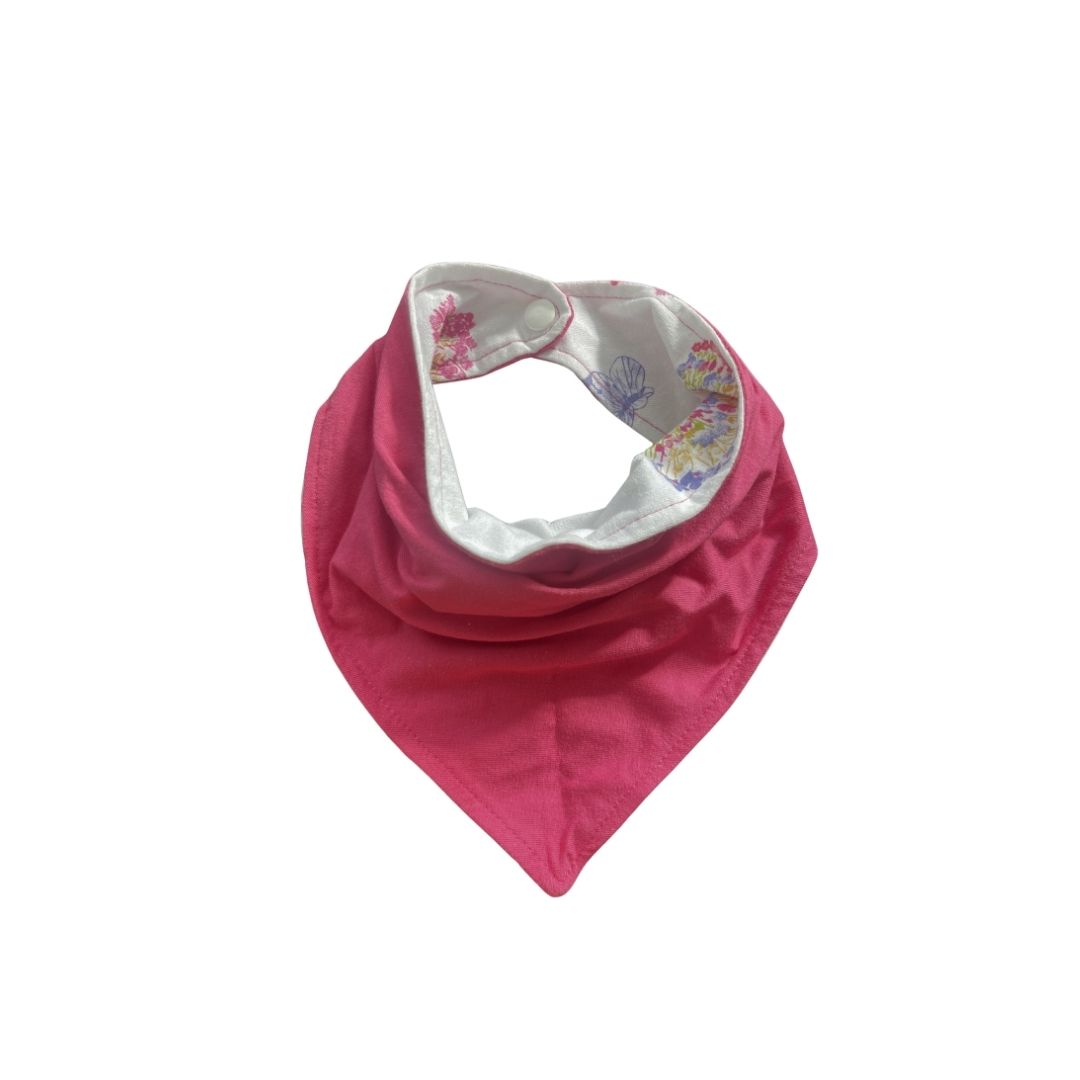 Babador Bandana Impermeável Borboletas Pink Dupla Face - Colo de Mãe - Imagem 3