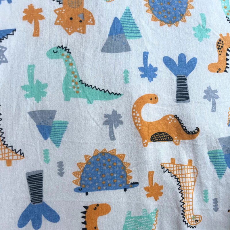 Toalha de Banho Infantil Gigante com Capuz Dino Azul e Laranja- Colo de Mãe