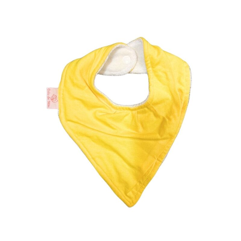 Babador Bandana Duplo Atoalhado Amarelo Colo de Mãe