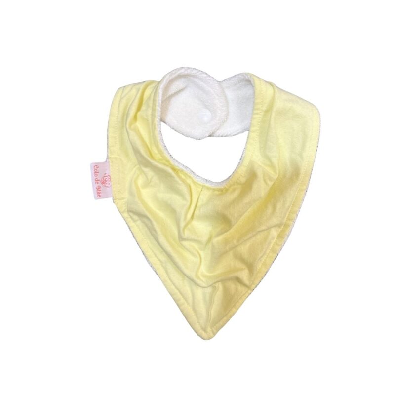 Babador Bandana Duplo Atoalhado Amarelo Claro Colo de Mãe