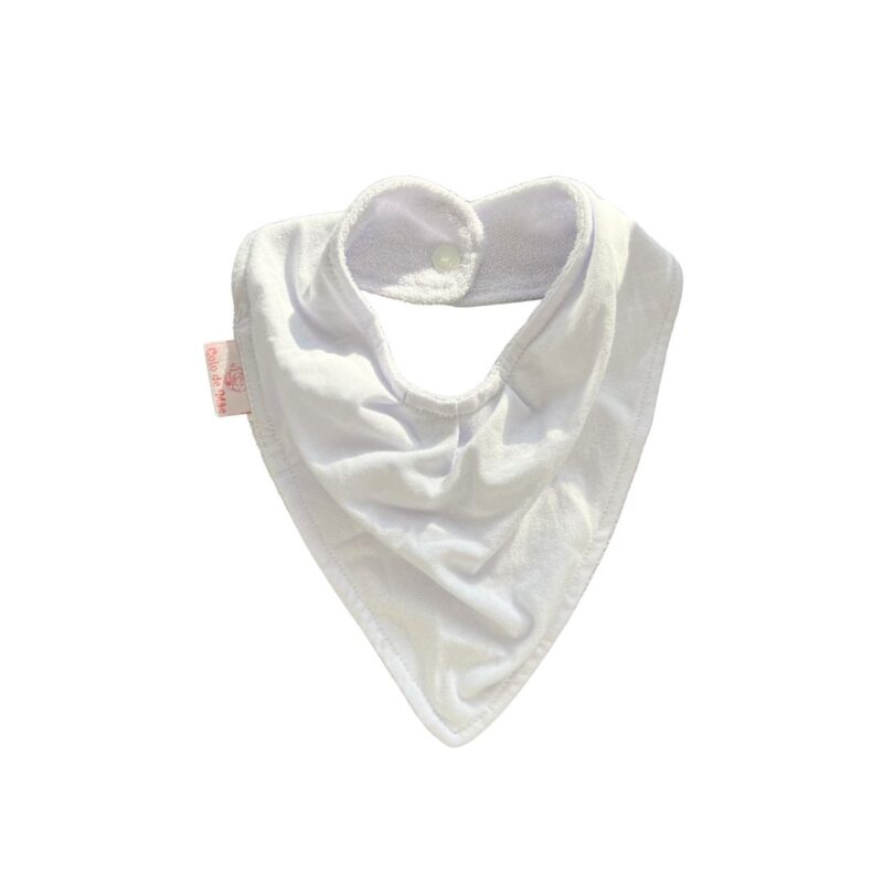 Babador Bandana Duplo Atoalhado Branco Colo de Mãe