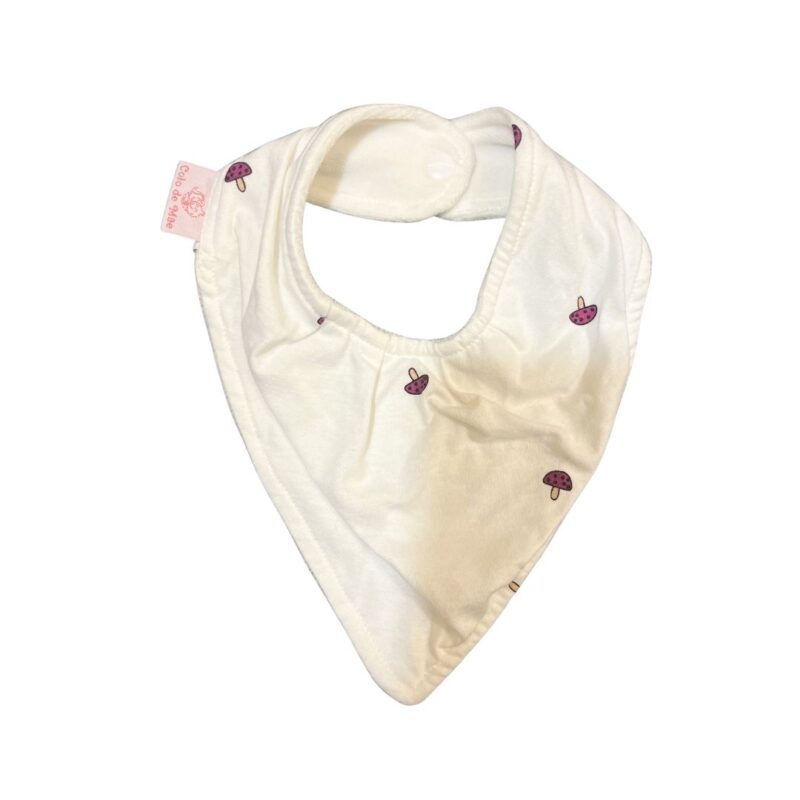 Babador Bandana Duplo Atoalhado Cogumelos Colo de Mãe