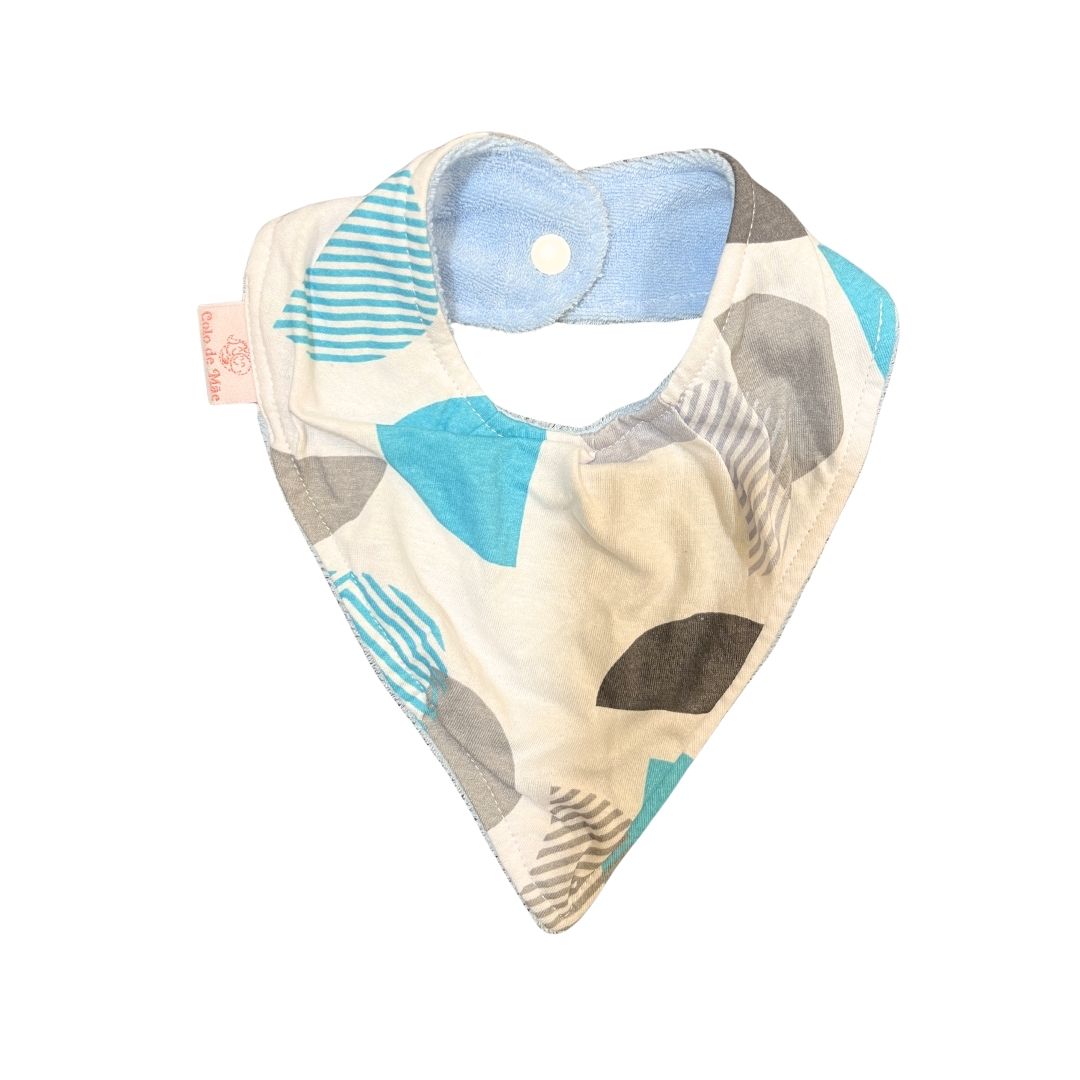 Babador Bandana Duplo Atoalhado Geométrico Colo de Mãe