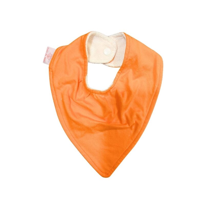 Babador Bandana Duplo Atoalhado Laranja Colo de Mãe