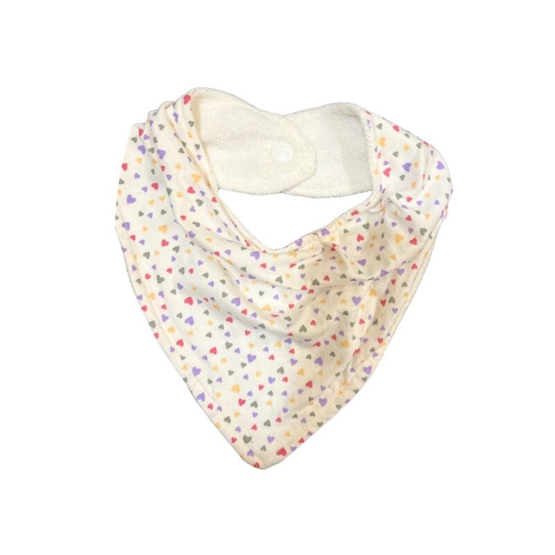 Babador Bandana Duplo Atoalhado Mini Corações Colo de Mãe