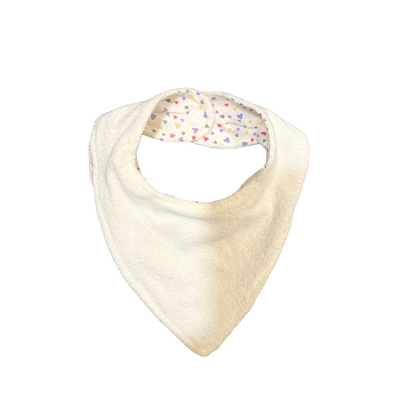 Babador Bandana Duplo Atoalhado Mini Corações Costas