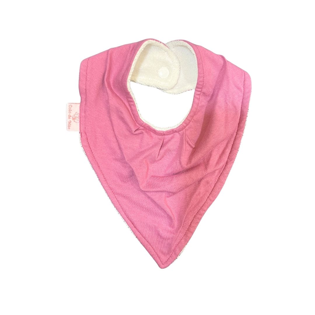 Babador Bandana Duplo Atoalhado Rosê Colo de Mãe
