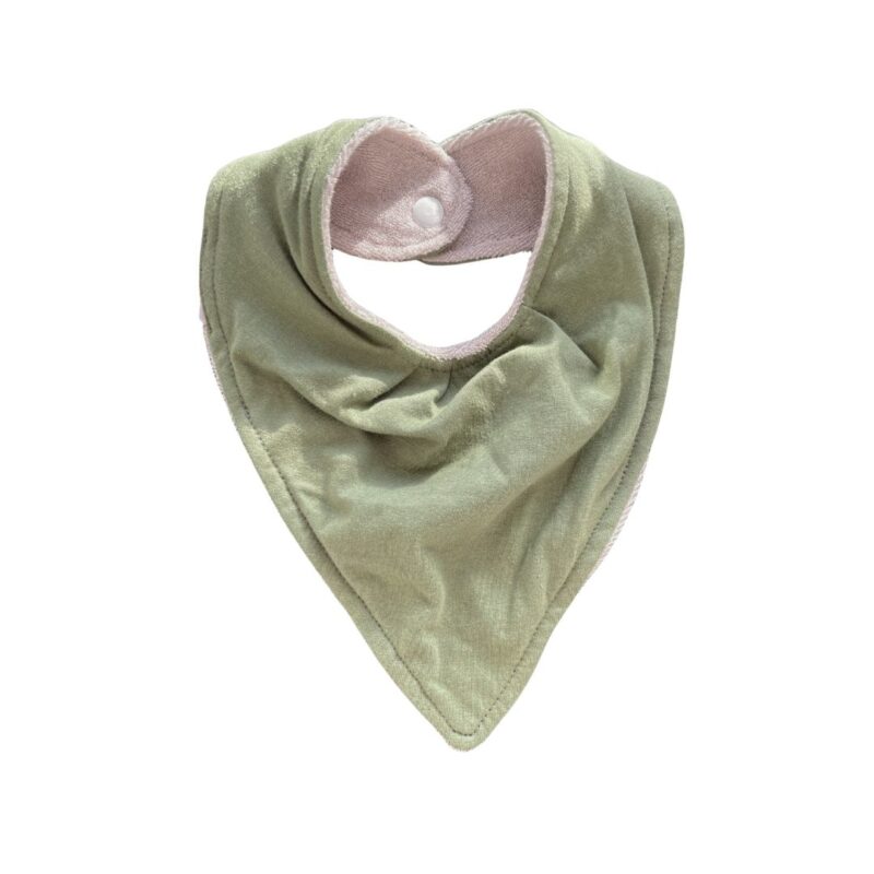 Babador Bandana Duplo Atoalhado Verde Colo de Mãe