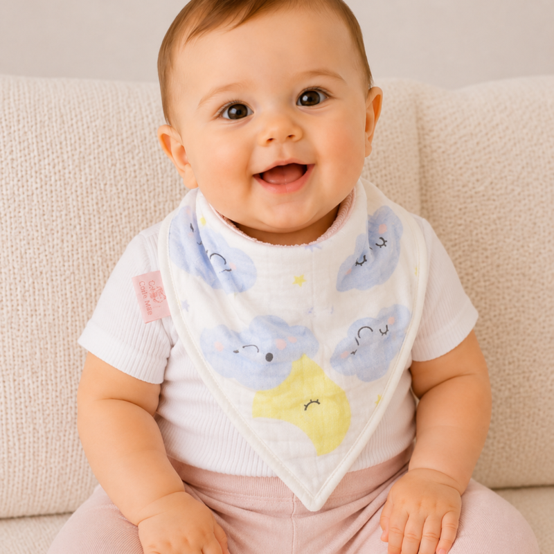 Babador Bandana Duplo Atoalhado Céu Colo de Mãe