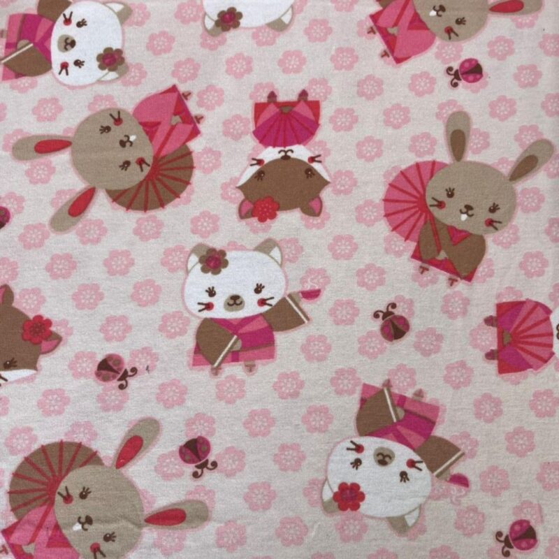 Toalha Bebê Maxi Coelho e Gatinha – 100cm x 100cm